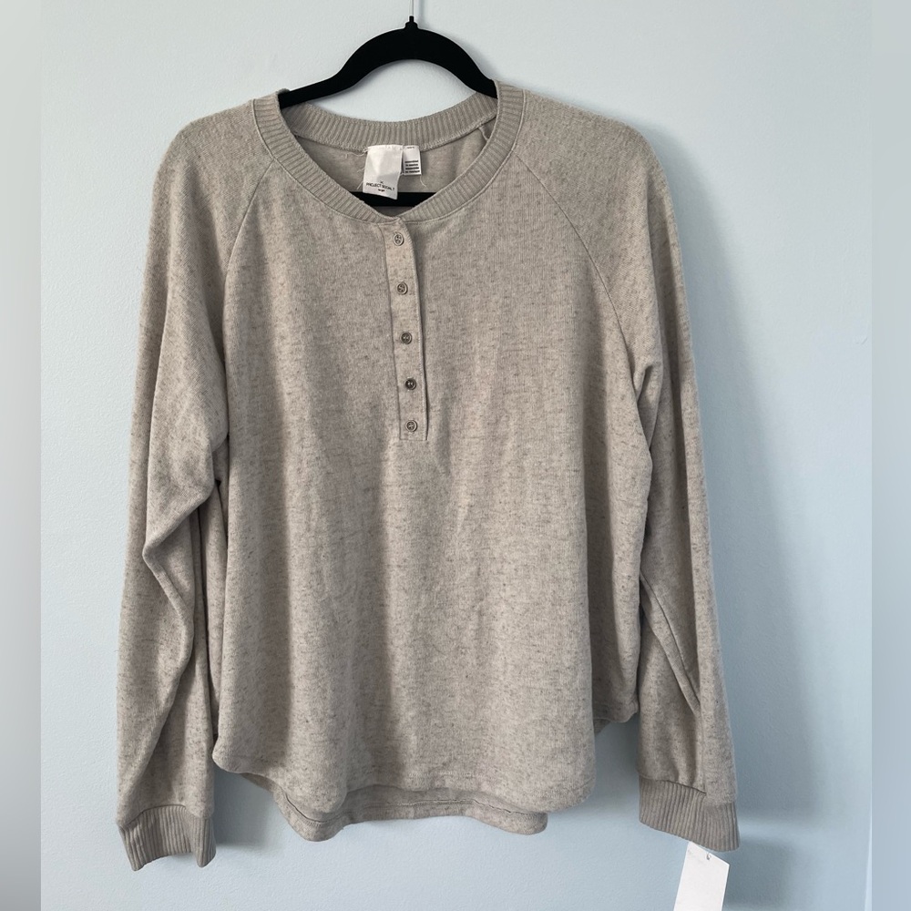 Project Social T Light Gray Crew Neck Sweater
